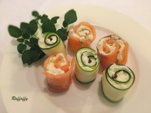 spirali di zucchine e salmone alla robiola    